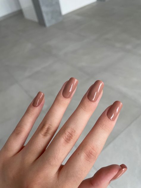 #nails #brown #brownnails Light Brown Gel Nails, Milky Brown Nails, Nails Brown, Polygel Nails, Work Nails, Brown Nails, Short Nails, Chocolate Milk, Nails Inspiration