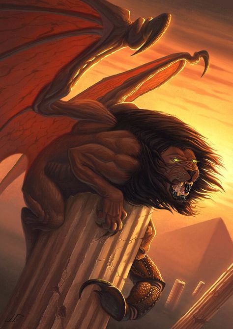 ArtStation - Manticore Greek Mythology Monsters, Kobold Dnd, Mystical Creatures Mythology, Wild Swans, Mythical Monsters, Dark Creatures, Fantasy Pictures, Fantasy Races, Monster Concept Art