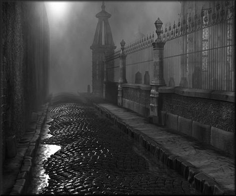 URBAN GOTHIC: Haunted Cities  - Spectral Traces Paradis Sombre, Victorian Street, Gothic Images, Gothic Fiction, Dark Street, Victorian London, Gothic Horror, The Fog, Foto Inspiration