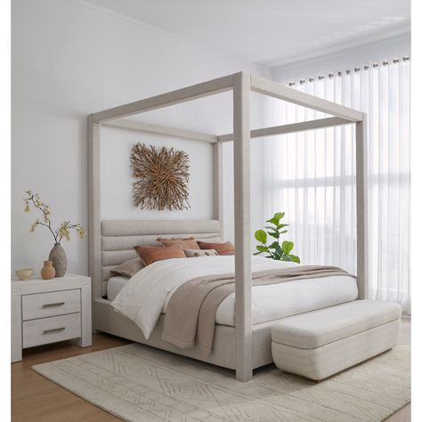 Turtle Dove, Platform Canopy Bed, Modus Furniture, Canopy Bed Frame, Platform Bedroom Sets, Platform Design, Style Bed, Beige Bed, Stylish Aesthetic