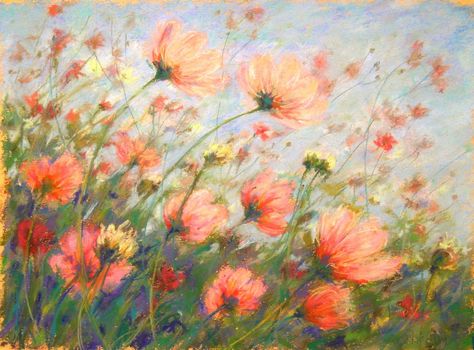 . Wind Drawing, Blowin' In The Wind, Wind Art, Blowing In The Wind, Red Circle, Farm Decor, Ap Art, Pastel Flowers, Art Inspiration Painting