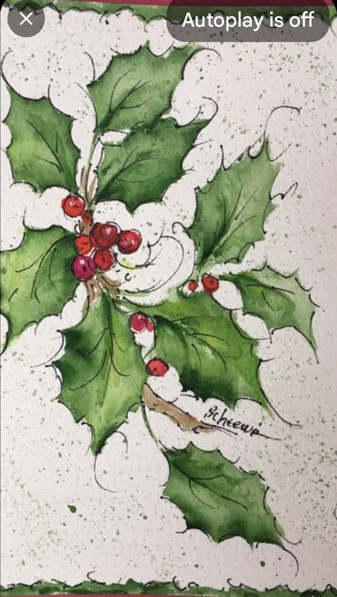 Watercolor Christmas Cards Diy, Painted Christmas Cards, Learn Watercolor Painting, Christmas Artwork, Watercolor Paintings For Beginners, Christmas Card Art, Diy Watercolor Painting, Holiday Painting, Watercolor Christmas Cards