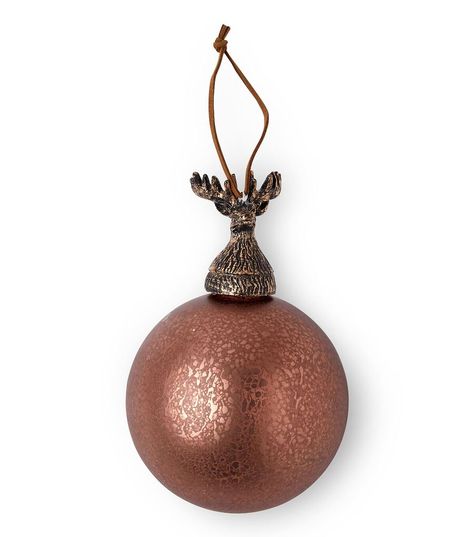 6" Christmas Reindeer on Bronze Glass Ball Ornament by Place & Time | JOANN Bronze Christmas Tree, Brown Ornaments, Reindeer Ornament, Glass Decoration, Glass Ball Ornaments, Reindeer Ornaments, Holiday Display, Beautiful Backdrops, Joanns Fabric And Crafts