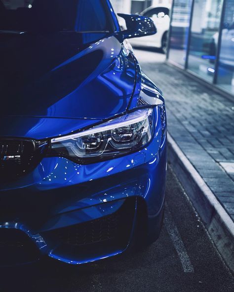 Glossy, glossier, M3. The BMW M3 (F80) Sedan in Sanmarinoblue. Photographer: sonicf80 (instagram.com/sonicf80/) #bmw #bmwm #bmwm3 #f80 #mpower #mperformance #blue #sanmarinoblue Mafia Cars, Spark Gt, Bmw M3 F80, Bmw M3 Sedan, Blue Bmw, Mercedes Auto, E60 Bmw, M3 F80, M3 Sedan