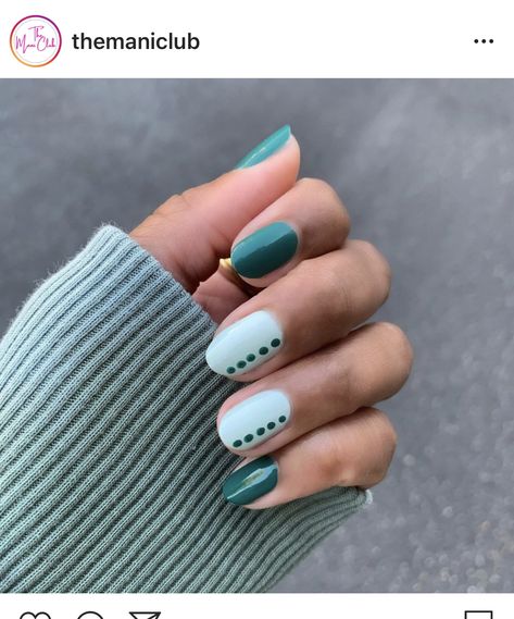 Mismatched Nails, Two Color Nails, Mint Nails, Multicolored Nails, Teal Nails, Art Designs Ideas, Simple Gel Nails, Cute Gel Nails, Spring Nail Art