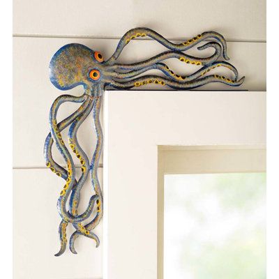 Metal Octopus, Yellow Octopus, Octopus Decor, Cute Octopus, Oil Drum, Keramik Design, Resin Sculpture, Iron Age, Palau