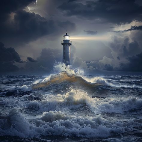 🌊 Amidst the stormy seas and roaring waves, a beacon of hope shines bright. The lighthouse stands as a steadfast guardian, lighting the path for those lost in the tempest. 🌩️✨ #GuidingLight #OceanStorm #LighthouseInTheDark #NaturePower #BeaconOfHope #StormySeas #MaritimeMajesty Ocean Storm, Stormy Seas, Stormy Sea, The Tempest, Beacon Of Hope, The Lighthouse, Lighthouse, The Darkest, Lost