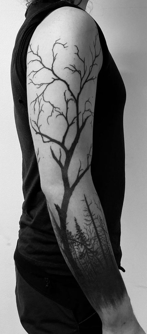 forest tattoo design drawing 10 tattoo ideas female tattoo tattoo designs tattoo inspiration tattoo art tattooed tattoo design tattoo print tattooing tattoo love tattoo back tattoo beauty tattoo hand Tree Sleeve Tattoos For Women, Tree Tattoo Men Arm, Tree Tattoo Sleeve, Tattoo For Men On Arm, Back Tattoo Women Upper, Forest Tattoo Sleeve, Tree Tattoo Ideas, Noir Tattoo, Tree Sleeve Tattoo