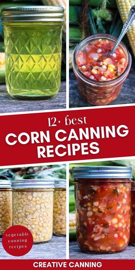 homemade corn recipes for canning - corn on the cob jelly, corn relish, corn salsa, and canning corn kernals Canning Corn Recipes, Vegetable Canning, Corn Relish Recipes, Canned Corn Recipes, Canning For Beginners, Pickled Corn, Canning Corn, Fresh Corn Salsa, Fresh Corn Recipes