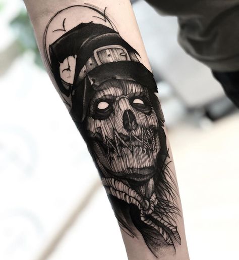 Horror Tattoo Ideas Dark Art, Tattoo Ideas Dark Art, Tattoo Ideas Dark, Scarecrow Tattoo, Horror Tattoo Ideas, Tattoo Ideas Unique, Tattoo Artist Tattoo, Themed Tattoos, Geometric Tattoo Arm