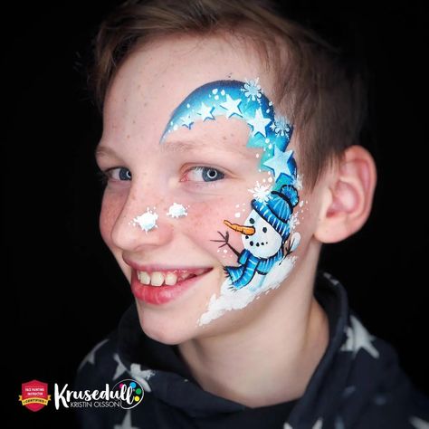 Snowman Face Paint, Paint Tutorial Step By Step, Frozen Face Paint, Face Paint Tutorial, Eye Stencil, Cool Face Paint, Face Painting For Boys, Face Paint Ideas, Ideas For Parties