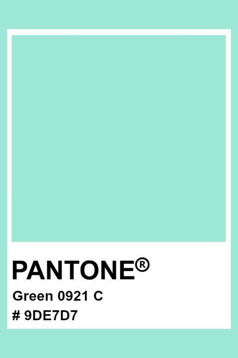 PANTONE Green 0921 C #pantone #color #hex #pastel Seafoam Green Pantone, Pastel Green Pantone, Mint Green Pantone, Mint Pantone, Winter Pallette, Pastel Pantone, Shades Of Mint Green, Mint Green Paints, Color Verde Agua