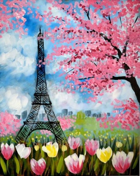 Painting Ideas Easy Simple, Torre Eiffel Paris, Eiffel Tower Painting, Painting Ideas Easy, Paris Canvas, Paris Painting, Wine And Canvas, Canvas Art Projects, Easy Canvas Art