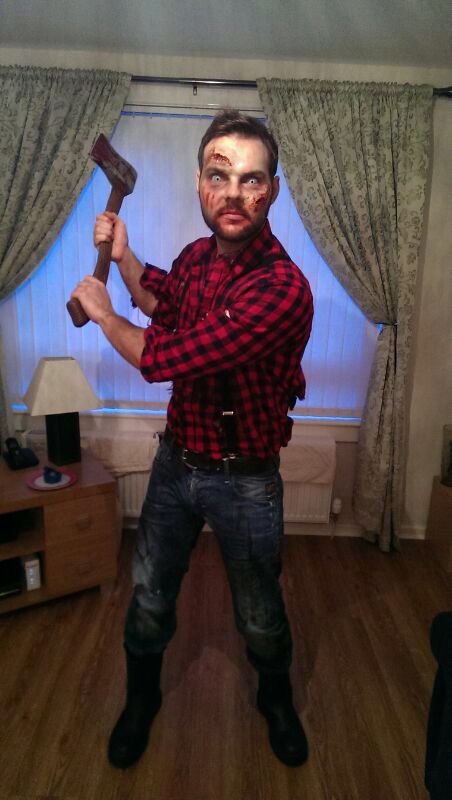 Mens Zombie Costume, Male Zombie Costume, Lumber Jack Couples Costumes, Lumberjack Halloween Costume, Lumberjack Halloween, Rob Zombie Halloween, Lumberjack Costume, Clue Costume, Halloween Hombre