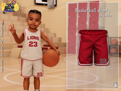 The Sims Resource - Sims 4 - Clothes - WisteriaSims - For toddler - Basketball shorts for toddler Ts4 Kids, Infant Cc, Toddler Basketball, Sims 4 Children, Ballet Kids, Sims 4 Toddler, Sims 4 Collections, Sims 1, Sims4 Cc