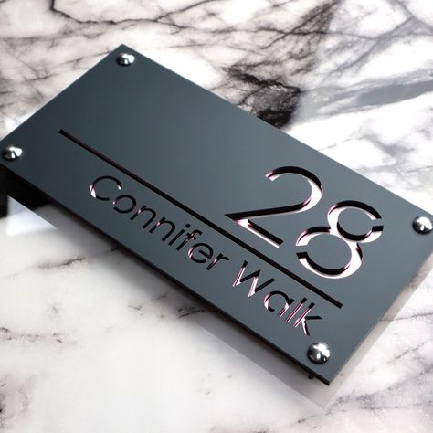 Matt Gray, Personalized Mailbox, Door Number Plaques, Copper Mirror, House Plaques, House Number Plaque, Door Plaques, Rose Gold Mirror, Door Numbers