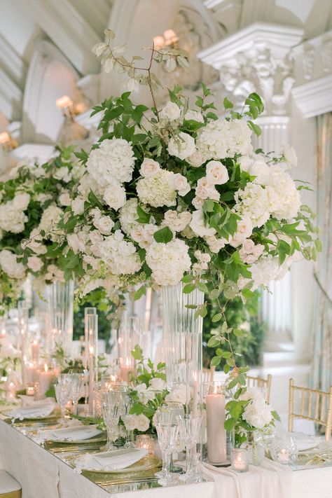 Elevated Centerpiece, Ashford Estate, Green Centerpieces, Tall Wedding Centerpieces, White Centerpiece, Tall Centerpieces, Family Roots, Event Floral Design, Floral Arrangements Wedding