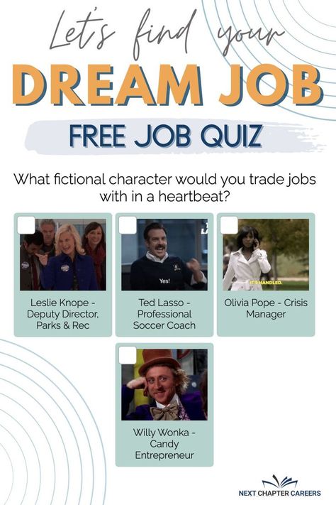 Find your dream job with this fun career coach designed quiz. Is your perfect job as the committed coach, the transformative teammate, the emerging entrepreneur, or the self-directed star? Us this job quiz to find out. Dream Job Quiz, Job Quiz, Find Your Dream Job, Perfect Job, Soccer Coaching, Parks N Rec, Best Careers, Career Coach, Next Chapter