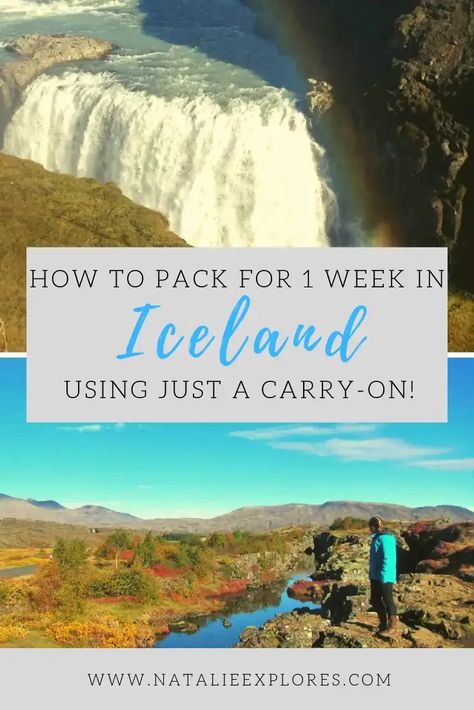 Pack for Iceland in a Carry-on - what to pack for 1 week in September What To Pack For Iceland, Travel Size Deodorant, Womens Packing List, Iceland Packing, Iceland Trip, The Blue Lagoon, Carry On Packing, The Northern Lights, Iceland Travel