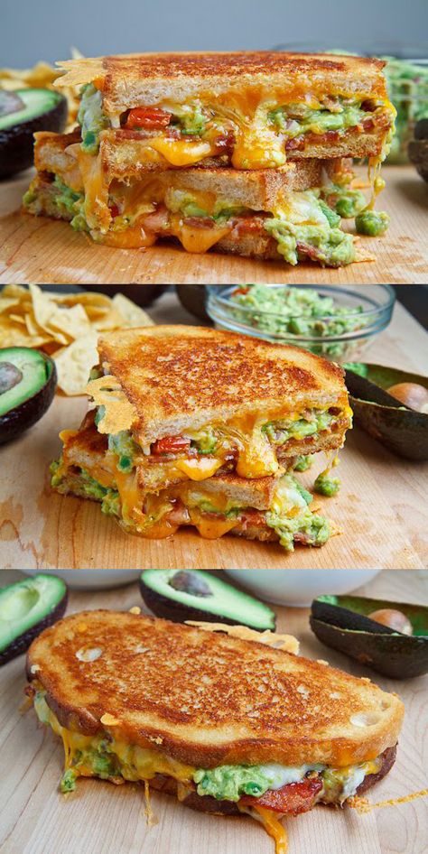 Bacon Guacamole Grilled Cheese, Guacamole Grilled Cheese Sandwich, Guacamole Grilled Cheese, Best Avocado Recipes, Resep Sandwich, Bacon Guacamole, God Mad, Idee Pasto, Grilled Cheese Recipes