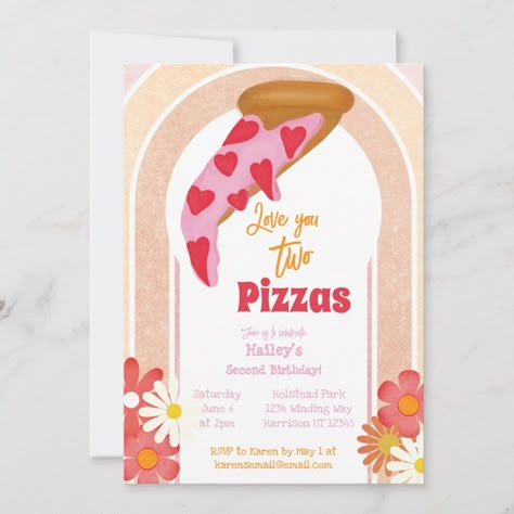 Celebrate turning two with these fun pizza party birthday invitations! Watercolor elements give these invites a fun and festive feeling. Find matching items in my shop. Pizza Party Birthday Invitations, Pizza Party Birthday, Birthday Pizza, Birthday Traditions, Second Birthday Ideas, Watercolor Elements, 2nd Birthday Party Themes, Kids Birthday Themes