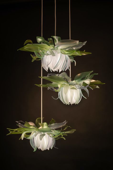 Chartreuse Blossom Elegant Lighting Fixtures, تصميم للمنزل العصري, White Canopy, Biophilic Design, Flower Lamp, Lighting Concepts, Light Sculpture, Lampe Design, Light Project