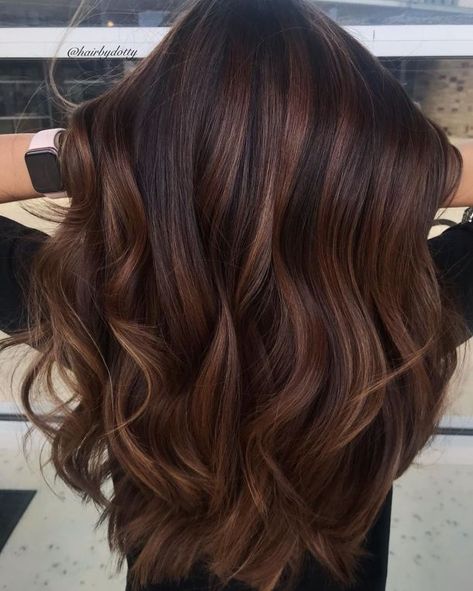 50 Best Hair Colors - New Hair Color Ideas & Trends for 2020 - Hair Adviser Dark Chocolate Hair Color, Dark Chocolate Hair, Rambut Brunette, Beige Hair, Hair Color Chocolate, Hair Color Caramel, Chocolate Hair, Brown Hair Balayage, Hair Color Pink