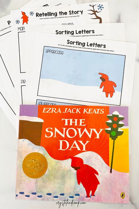 If The Snowy Day is a book on your homeschool or classroom read aloud list, these free printable companion printables are the perfect addition The Snowy Day Book, Clothes Study, The Snowy Day, Letter Sorting, Letter Sort, Slp Activities, Snow Theme, Free Preschool Printables, Preschool Programs