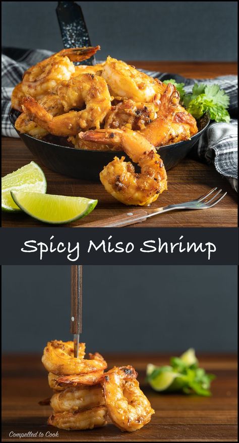 Miso Shrimp, Miso Recipe, Fusion Recipes, Delicious Seafood Recipes, Marinated Shrimp, Easy Asian Recipes, Cooking Seafood, Party Snack, Favourite Food