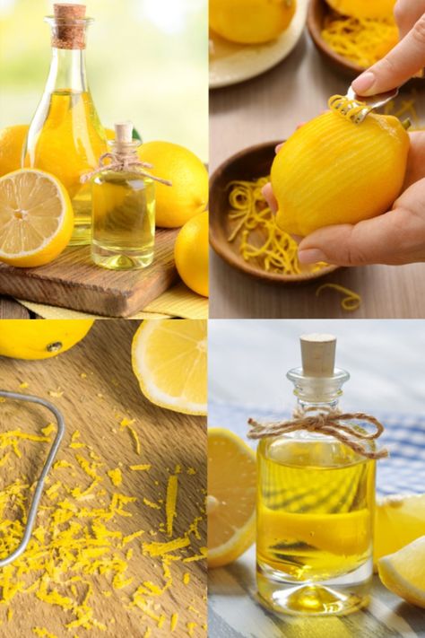 Lemon Essential Oil Recipes, Lemon And Coconut, Homemade Essential Oils, Oil For Skin, Homemade Oil, Herbal Recipes, Infused Olive Oil, Citrus Oil, Lemon Oil