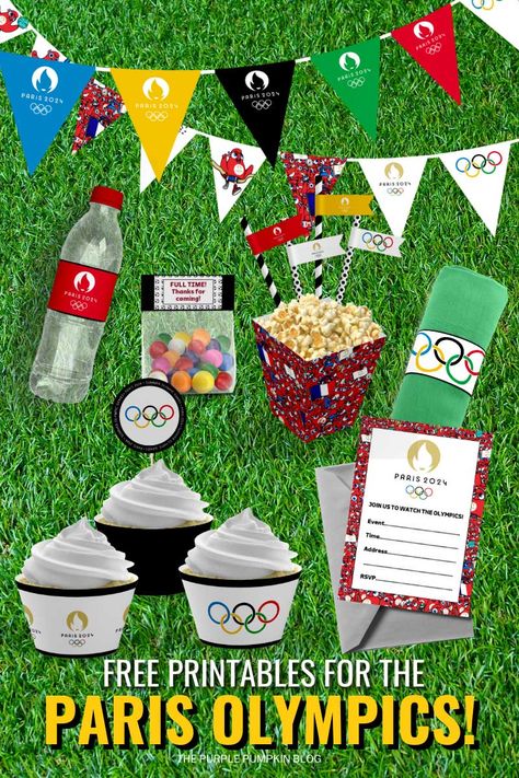 Get ready for the Summer Olympic Games with these fantastic Free Olympic Printables! This collection includes everything from invitations and popcorn boxes to educational activities like memory match cards and mazes, all adorned with the iconic Olympic rings and Paris 2024 mascot. These printables are ideal for enhancing any Olympic viewing party or teaching kids about this prestigious event. Don't miss out; visit The Purple Pumpkin Blog to download yours today! Olympic Printables Free, Olympic Printables, Olympic Party Games, Olympic Food, Olympic Theme Party, Kids Olympics, Favor Bag Toppers, Olympic Party, Party Food Labels