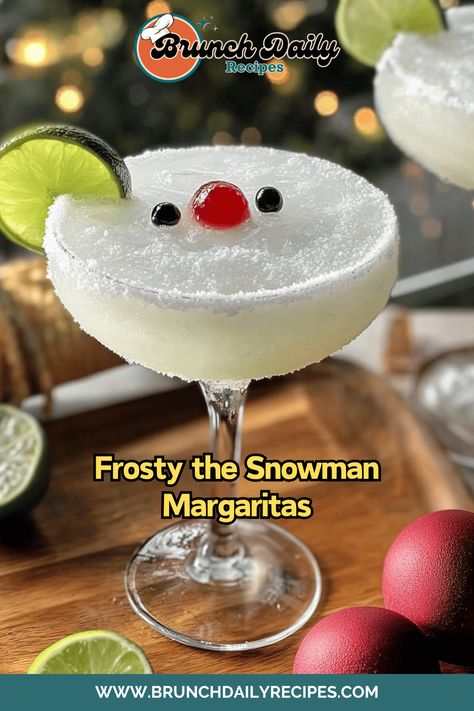 Sip on the magic of the holidays with this Frosty the Snowman Margarita, a festive cocktail treat. #HolidayCocktails #MargaritaLovers #WinterSips Drunken Snowman Cocktail, Frosty The Snowman Cocktail, Winter Margarita, Snowman Cocktail, Brunch Recipes Easy, Easy Recipes Breakfast, Sweet Pancakes, Christmas Drinks Alcohol, Festive Cocktails