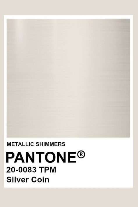 Pantone Silver Coin Silver Pantone, Metallic Pantone, Colourful Things, Pantone Colours, Pantone Color Chart, Indoor Paint, Art Cyberpunk, Pantone Colour Palettes, Pantone Colors