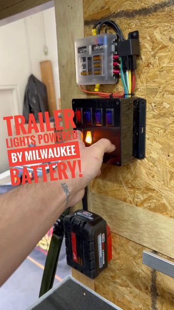 Tool Trailer Setup, Enclosed Trailer Cabinets, Trailer Cabinets, Power Trailer, Trailer Organization, Enclosed Trailer, Trailer Diy, Enclosed Trailers, Milwaukee M18