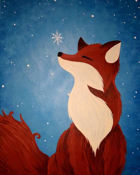 Foxy Winter Delight - Sat, Feb 23 2PM at Fort Collins Paint Night Ideas, Painting Parties, Christmas Paintings On Canvas, Fox Painting, Simple Canvas Paintings, Cute Canvas Paintings, Easy Canvas Painting, Christmas Painting, Acrylic Painting For Beginners