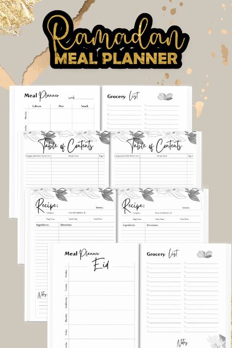 Ramadan Meal Planner: Blank Recipe Book to Write in Your Own Recipes Ramadan Meal Planner, Eid Food, Snacks Ideas, Recipe Journal, Month Of Ramadan, Snack Table, Ramadan Recipes, Food Journal, Journals & Planners