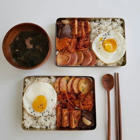 Aesthetic School Lunch Ideas, School Lunch Box Aesthetic, Korean Lunch Box Ideas, School Lunch Aesthetic, Korean School Lunch, Lunch Box Aesthetic, Plats Healthy, K Food, Bento Recipes