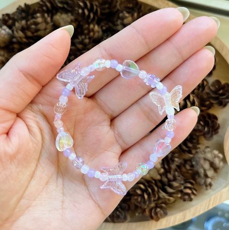 Gelang Aesthetic Korea, Bracelet Cute Aesthetic, Aesthetic Bead Bracelet, Manik Manik Aesthetic, Bead Rings Aesthetic, Purple Bracelets Beads, Cincin Manik Aesthetic, Gelang Beads, Aesthetic Bracelets Beads