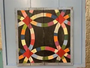 Chicken Barn Quilt Patterns, Wood Patchwork, Painting Quilt Blocks On Wood, Barn Quilt Painting, Painted Quilt Patterns On Wood, Free Barn Quilt Patterns, Barn Quilts For Sale, Wood Barn Quilt, Barn Quilts Sculptures & Statues