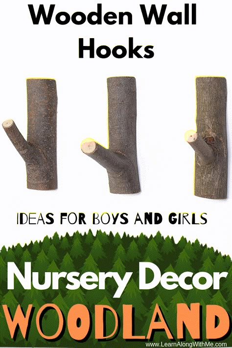 Woodland Nursery Ideas, Woodland Room, Woodland Bedroom, Woodland Nursery Girl, Wooden Wall Hooks, Girl Woodland, Woodland Nursery Theme, Woodland Animal Nursery, Forest Nursery