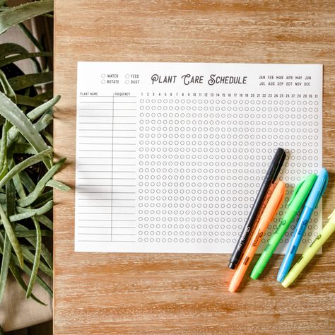 Plant Watering Chart, Plant Care Printable Free, Plant Watering Schedule Printable Free, Free Plant Printables, Plant Watering Tracker, Plant Journal Template, Garden Watering Schedule, Plant Watering Schedule, Plant Care Tracker