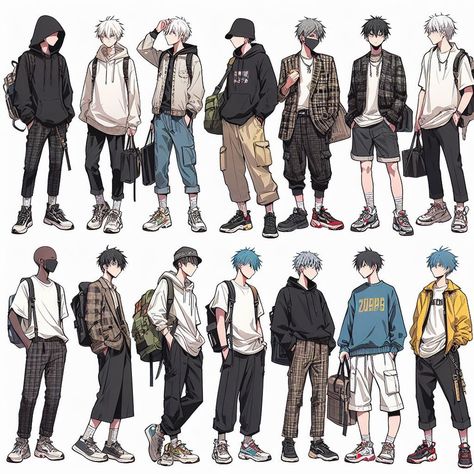 Mens Wear Drawing, Mens Clothes Drawing Reference, Anime Inspo Outfits Men, Men Clothing Ideas Drawing, Outfit References Male, Streetwear Drawing Reference, Outfits Reference Male, Casual Male Outfits Aesthetic, Mens Clothing Styles Drawing