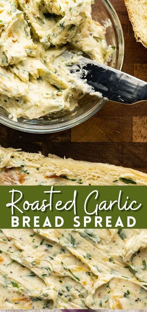 Garlic Spread For Bread, Garlic Bread Spread Recipe, Spread For Bread, Garlic Bread Spread, Roasted Garlic Bread, Garlic Butter For Bread, Garlic Butter Spread, Roasted Garlic Recipe, Butter Recipes Homemade