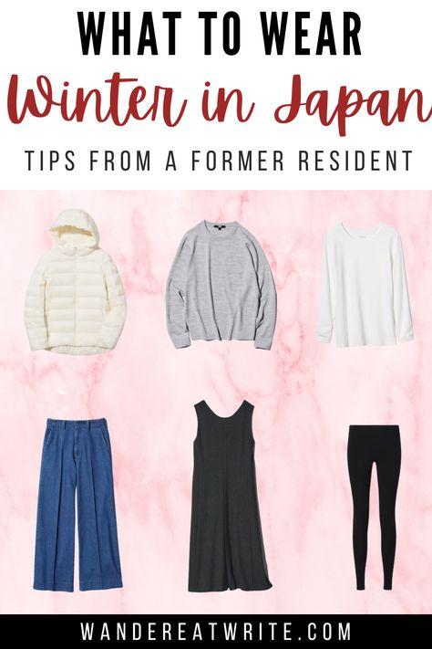 Planning a trip to Japan this winter but not sure what clothes to pack? Get all the advice from a former resident here on what to wear in Japan in winter with this packing list. Click for tips on layering and essential items for a comfortable winter journey in Japan. //  japan packing list winter | packing for japan winter | packing light for winter travel japan | winter packing list japan | japan winter travel packing What To Wear In Japan In December, What To Wear In Japan Winter, Japan Travel Outfit November, Tokyo February Outfit, Japan Winter Packing List, Universal Studios Japan Outfit Winter, Packing For Japan In Fall, Packing For Winter Travel, Winter Outfits In Japan