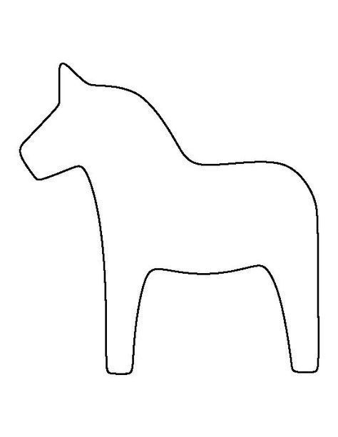 Dala Horse Pattern, Printable Outline, Horse Template, Maluchy Montessori, Crochet Horse, Horse Party, Horse Coloring Pages, Horse Birthday, Horse Crafts