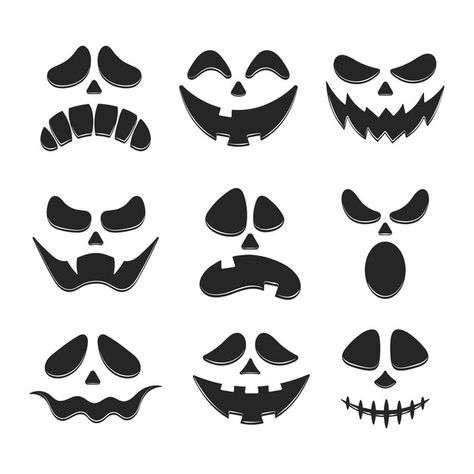 Halloween Pumpkin Faces Ideas, Carved Pumpkin Faces, Pumpkin Carving Cute Face, Pumpkin Face Carving Ideas, Scary Face Pumpkin Carving, Pumpkin Faces Ideas Cute, Pumpkin Faces To Draw, Pumpkin Face Ideas, Pumpkin Funny Faces