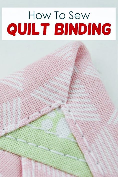 Quilt Binding Corners, Sew Mitered Corners, Binding Corners, Sew A Quilt, Machine Binding A Quilt, Sewing Mitered Corners, Bind A Quilt, Quilt Binding Tutorial, Quilt Corners