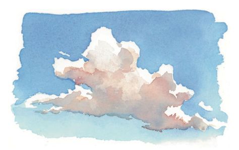 Beginning Watercolor, Painting Clouds, Art Of Painting, Watercolor Clouds, Watercolor Sky, Watercolour Inspiration, Cloud Art, Cloud Drawing, Watercolor Painting Techniques