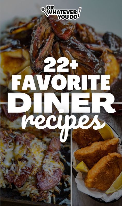 Restaurant Style Food Recipes, Best Diner Food, Diner Specials Ideas, American Diner Recipes, Pub Classic Food, Dinner On A Dime, Main Food Dish, Diner Menu 50's, Classic Diner Recipes