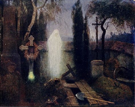 Josef Mandel The Ghost, Cemetery, Ghost, Water, Art